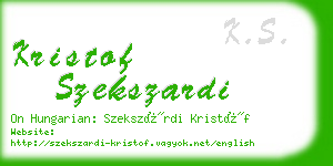 kristof szekszardi business card